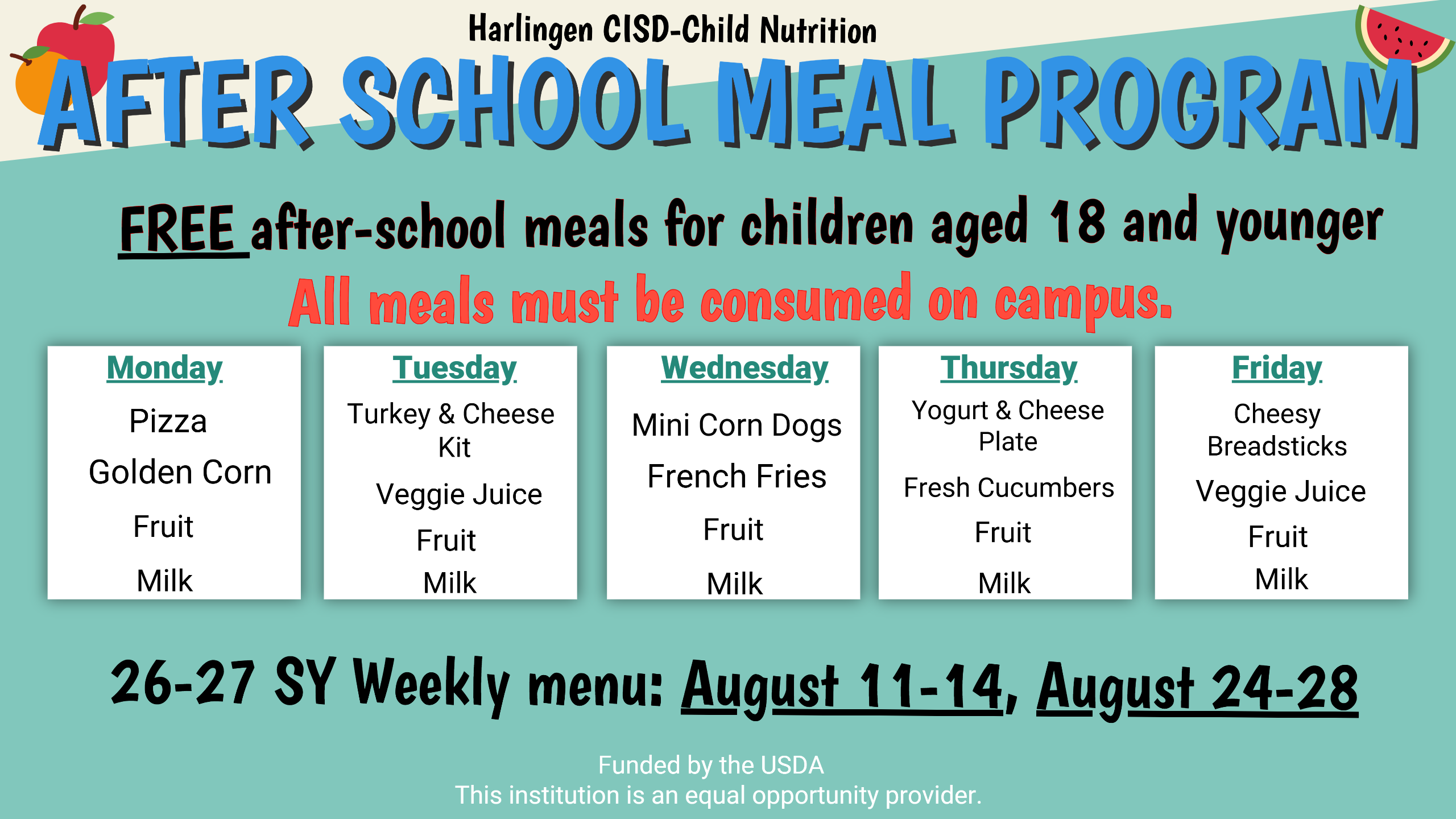 Week 1 Menu